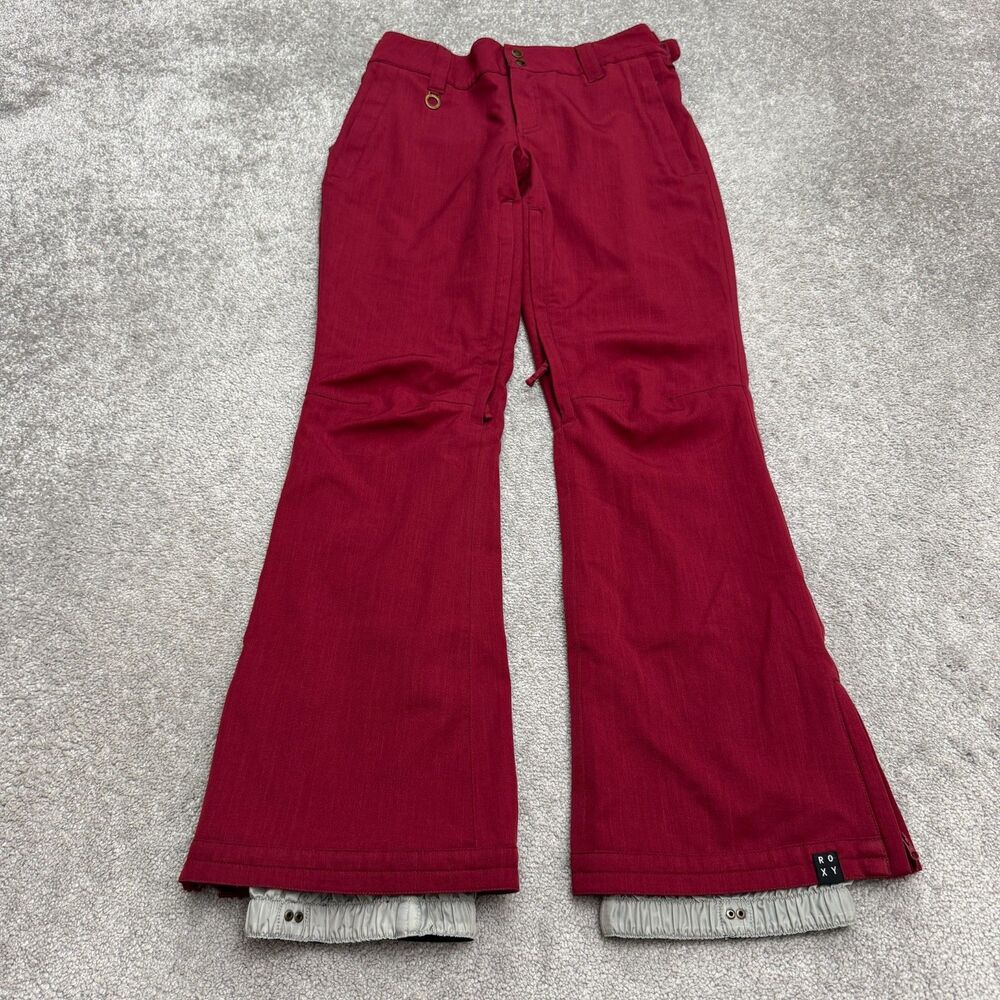 Roxy Slim Fit Snowboarding Ski Pants Womens 10K Burgundy Red Waterproof Outdoor